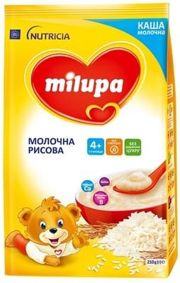 Каша молочна Milupa рисова для дітей з 4 місяців, 210 г