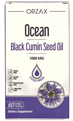 Олія чорного кмину Orzax Ocean Black Cumin Seed Oil 1000 mg, 60 капсул