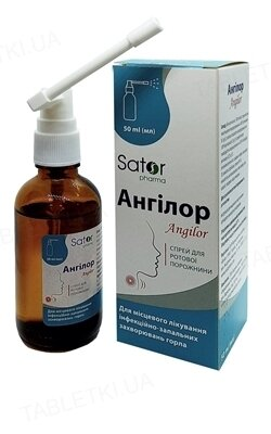 Ангілор спрей д/рот. порож. по 50 мл у флак. скл. з дозат.