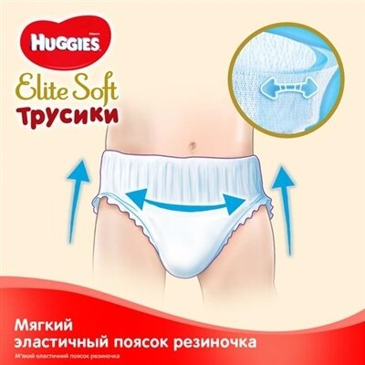 Підгузки-трусики Huggies Elite Soft Pants XL дитячі розмір 5, 12-17 кг, 19 шт