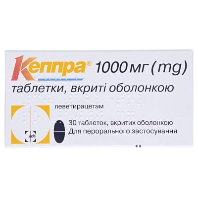 Кеппра таблетки, в/о по 1000 мг №30 (10х3)
