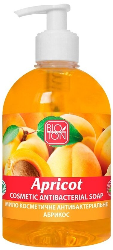 Мило рідке Bioton Cosmetics Абрикос косметичне антибактеріальне, з дозатором, 500 мл