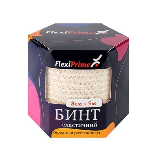 Бинт еластичний FlexiPrime середньої розтяжності 5 м х 8 см