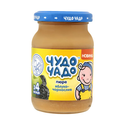 Пюре фруктове Чудо-Чадо Яблуко-чорнослив з цукром, 170 г