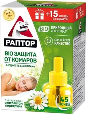 Рідина Раптор БІО проти комарів і комах флакон 45 ночей