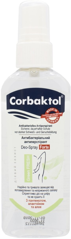 Антиперспірант спрей Corbaktol Green Fresh Forte антибактеріальний, 80 мл