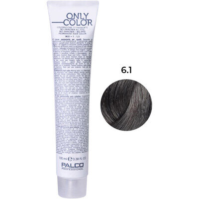 Крем-фарба для волосся Palco Professional Only Color безаміачна № 6.1 блонд темний попелястий, 100 мл