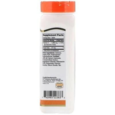 Вітамін С з шипшиною 21st Century Vitamin С with Rose Hips 1000 мг, 110 таблеток