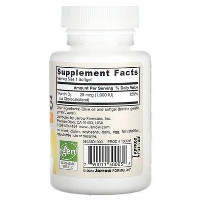 Вітамін D3 Jarrow Formulas капсули по 1000 МО №100