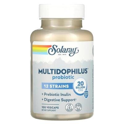 Пробіотик Solaray Multidophilus 12 Strain Probiotic 20 Billion CFU, 100 капсул