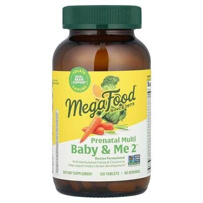 Вітаміни для вагітних MegaFood Baby&Me 2 Prenatal, 120 таблеток