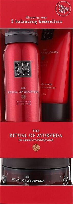 Подарунковий набір Rituals The Ritual Of Ayurveda Trial Set (Гель-піна 50 мл + Скраб 125 мл + Крем 70 мл)