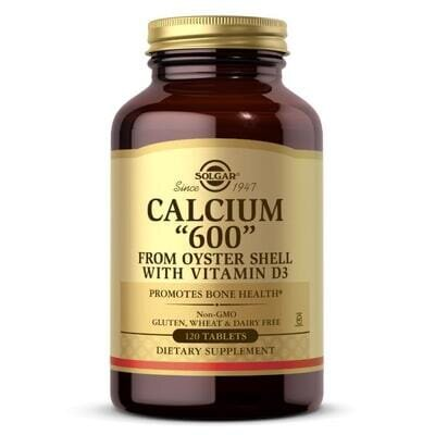 Кальцій з устричної шкаралупи Solgar Calcium 600 (from Oyster Shell with Vitamin D3) таблетки №120