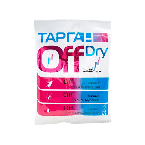 Тарган Off dry порошок від тарганів, бліх, мурах, постільних клопів, 50 г