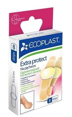 Пластирі медичні Ecoplast Extra protect на вологі мозолі, 8 штук