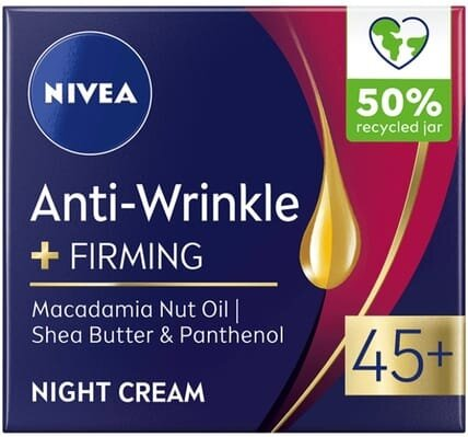 Крем для обличчя Nivea Проти зморшок + пружність 45+ нічний, 50 мл
