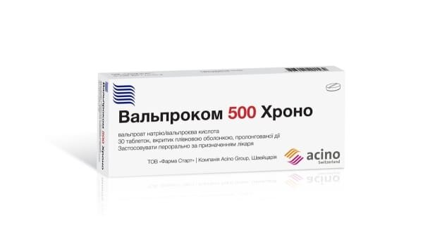 Вальпроком 500 хроно таблетки, в/плів. обол., прол./д. №30 (10х3)