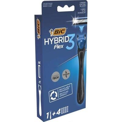 Станок для гоління Bic Flex 3 Hibrid чоловічий з 4 змінними картриджами