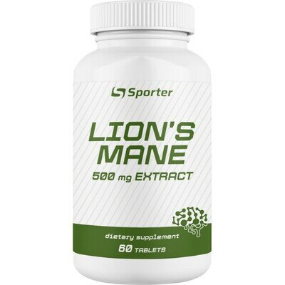 Гриб Їжовик гребінчастий (Левова Грива) Sporter Lion's Mane 500 мг таблетки №60