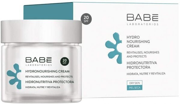 Крем для обличчя Babe Laboratorios Hydronourishing SPF20 зволожуючий гідроживильний, 50 мл