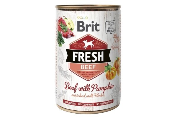 Корм вологий для собак Brit Mono Protein з яловичиною та гарбузом, 400 г