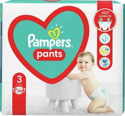 Підгузки-трусики Pampers Pants дитячі розмір 3, 6-11 кг, 29 шт