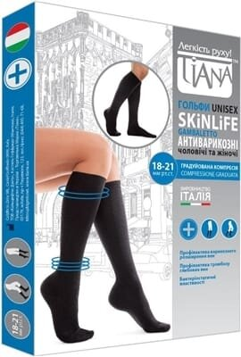 Гольфи компресійні Tiana 950 Unisex Skinlife компресія 18-21 мм рт ст, 140 den, колір чорний, розмір 2