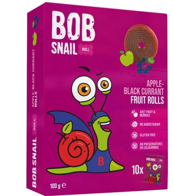 Цукерки Bob Snail Roll натуральні яблучно-смородинові, 100 г