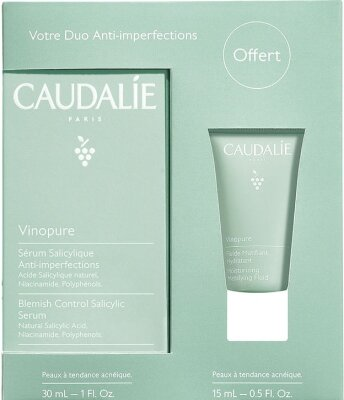 Набір Caudalie Vinopure 2022 (Сироватка для обличчя 30мл, Матуючий флюїд для обличчя 15мл)