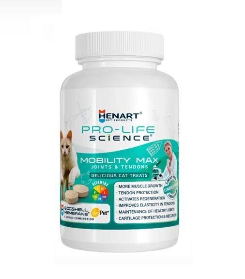 Добавка для кішок Henart Pro Life Science Mobility Max Cat, для опорно-рухового апарату, таблетки 75 г
