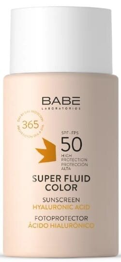 Сонцезахисний супер флюїд Babe Laboratorios SPF 50 ВВ з тонуючим ефектом для всіх типів шкіри, 50 мл