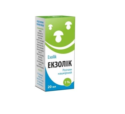 Екзолік розчин н/ш 1 % по 20 мл у флак.