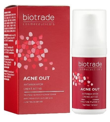 Крем для обличчя Biotrade Acne Out активний для проблемної шкіри з вуграми та комедонами, 30 мл