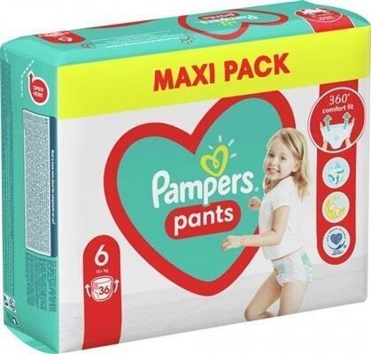 Підгузки-трусики Pampers Pants дитячі розмір 6, 14-19 кг, 36 шт
