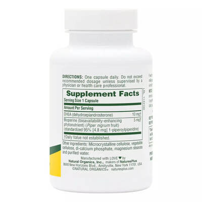 Дегідроепіандростерон з біоперином Nature's Plus DHEA-10 With Bioperine 10 мг вег. капсули №90