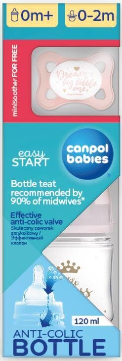 Набір для новонароджених Canpol Babies 0310mix Mini Girl (пляшечка 120 мл + пустушка 0-2 міс)