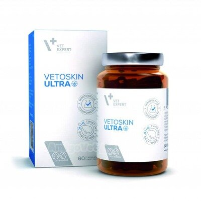 ВетоСкін Ультра VetExpert VetoSkin Ultra для собак та кішок, 60 капсул