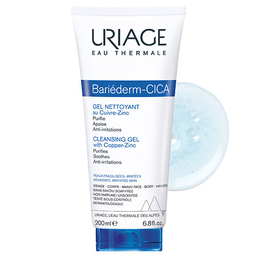 Гель Uriage Bariederm Cica очищуючий з міддю і цинком, 200 мл