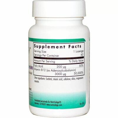 Вітамін В12 (аденозилкобаламін) Nutricology B12 Adenosylcobalamin, 60 таблеток