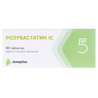 Розувастатин IC таблетки, в/плів. обол. по 5 мг №30 (10х3)