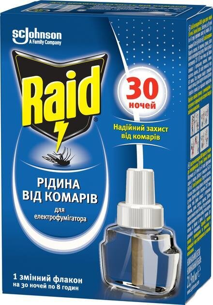 Рідина для фумігатора Raid захист 30 ночей, 22 мл