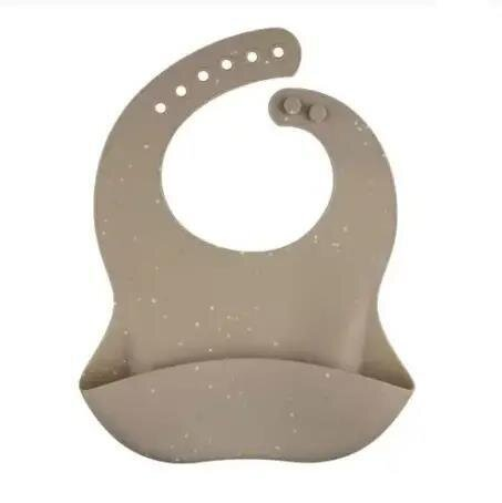 Слинявчик Canpol babies Dots силіконовий з кишенькою, бежевий