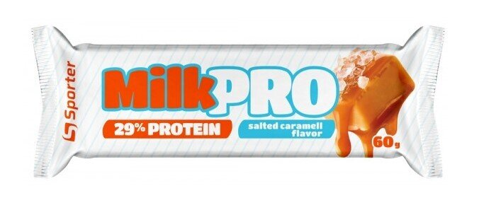 Батончик протеїновий Sporter Milk Pro 29% протеїну солона карамель, 60 г