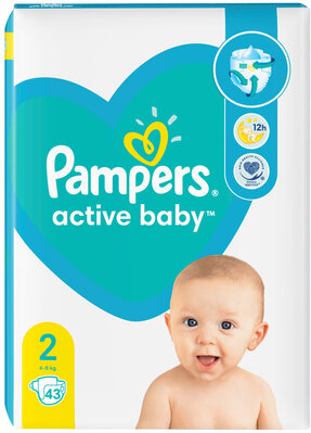 Підгузки дитячі Pampers Active Baby розмір 2, 4-8 кг, 43 шт