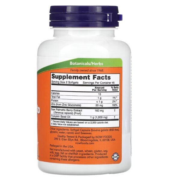 Со Пальметто екстракт NOW Saw Palmetto Extract м'які капсули №90