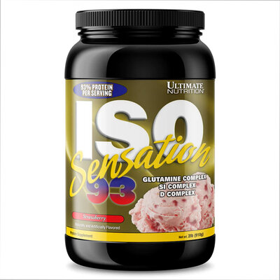 Ізолят сироваткового протеїну Ultimate Nutrition ISO Sensation 93, полуниця, 910 г