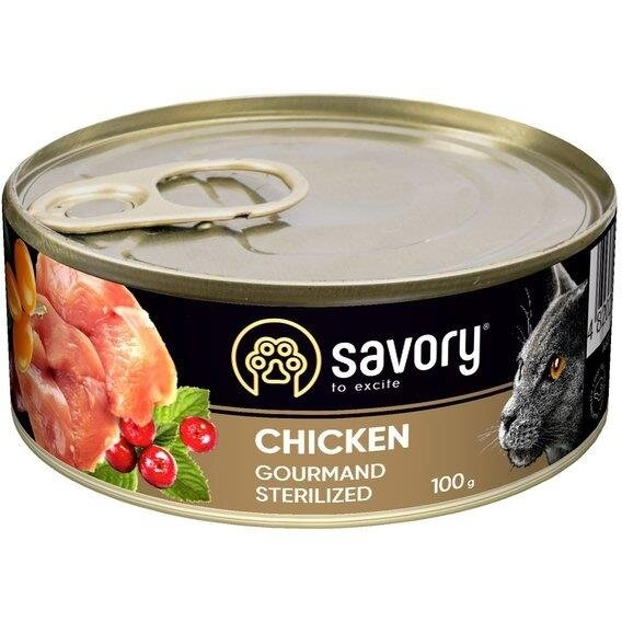 Корм вологий для стерилізованих котів Savory 30747 з куркою, 100 г