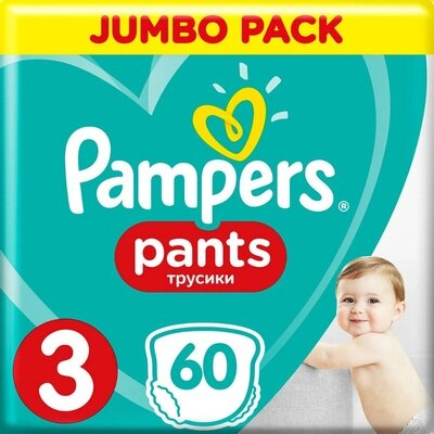 Підгузки-трусики Pampers Pants дитячі розмір 3, 6-11 кг, 60 шт