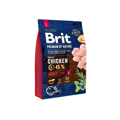 Корм сухий Brit Premium Adult L для дорослих собак великих порід зі смаком курки, 3 кг