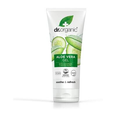 Гель для тіла Dr. Organic з алое вера та екстрактом огірка заспокійливий та освіжаючий, 200 мл